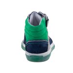 SIESTA-RICHTER kék/szürke/zöld fűzős cipzáras FitMI talpbetétes magasszárú cipő