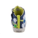 SZÍNHIBÁS GEOX KIWI BOY sötétkék/citrom cipzáras/fűzős lélegző talpú magasszárú cipő