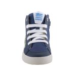 SZÍNHIBÁS GEOX KIWI BOY sötétkék/citrom cipzáras/fűzős lélegző talpú magasszárú cipő