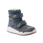 Siesta-Richter magas szárú tépőzáras sötétkék-fekete-lime Sympatex(Vízálló) nubuk bundás téli bakancs