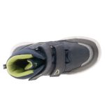 Siesta-Richter magas szárú tépőzáras sötétkék-fekete-lime Sympatex(Vízálló) nubuk bundás téli bakancs