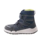 Siesta-Richter magas szárú tépőzáras sötétkék-fekete-lime Sympatex(Vízálló) nubuk bundás téli bakancs