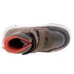 Siesta-Richter magas szárú 2 tépőzáras katonazöld-narancs Sympatex (Vízálló) bundás téli fiú bakancs