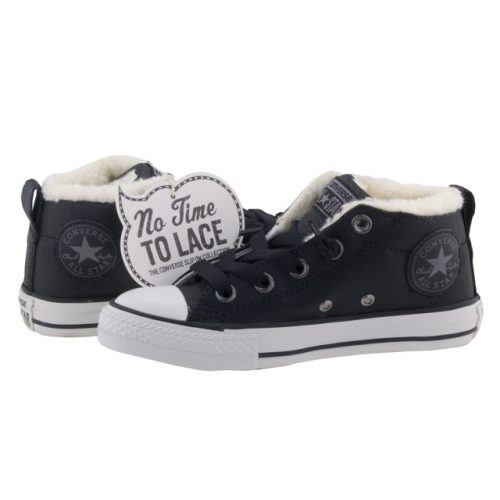 CONVERSE Chuck Taylor fekete BUNDÁS bőr MAGASSZÁRÚ fűzős cipő 27-38.5