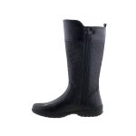 GEOX CRISSY BLACK fekete virág hímzett cipzáras bőr lélegző talpú csizma