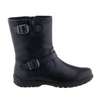 GEOX CRISSY BLACK fekete VÍZÁLLÓ 2 csatos cipzáras bőr lélegző talpú csizma