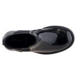 GEOX SOFIA fekete lakk gumis lélegző talpú bokacsizma