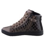 GEOX CREAMY pezsgő/s.szürke LAKK fűzős/cipzáras lélegző talpú magasszárú cipő