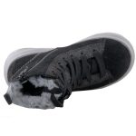 Superfit fekete csillámos fűzős-cipzáras GTX (Vízálló) bélelt velúrbőr magasszárú lány téli cipő