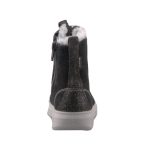 Superfit fekete csillámos fűzős-cipzáras GTX (Vízálló) bélelt velúrbőr magasszárú lány téli cipő