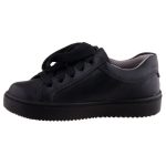 SUPERFIT fűzős/cipzáros fekete nappa bőr félcipő