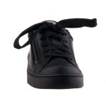 SUPERFIT fűzős/cipzáros fekete nappa bőr félcipő