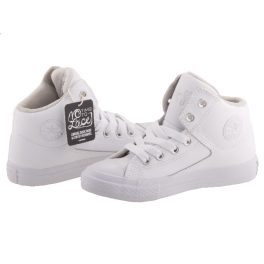 CONVERSE CHUCK TAYLOR AS HI STREET fehér fűzős/gumis bőr magasszárú cipő   CONVERSE CHUCK TAYLOR AS HI STREET fehér fűzős/gumis bőr magasszárú cipő
