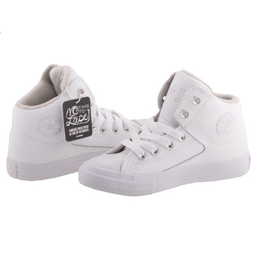 CONVERSE CHUCK TAYLOR AS HI STREET fehér fűzős/gumis bőr magasszárú cipő