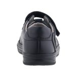 SIESTA-RICHTER fekete nubuk bőr FitMI talpbetétes gumis/tépőzáras félcipő