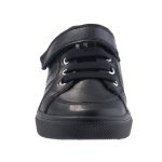 SIESTA-RICHTER fekete nubuk bőr FitMI talpbetétes gumis/tépőzáras félcipő