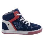 SZÍNHIBÁS SIESTA-RICHTER sötétkék/piros LEDES VILLOGÓS cipzáras/fűzős magas cipő