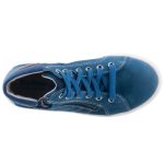 Siesta-Richter kék FitMI talpbetétes fűzős-cipzáras velúr magasszárú fiú cipő