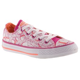 CONVERSE CHUCK TAYLOR fehér/lila/narancs SZÍVECSKÉS fűzős vászon félcipő   CONVERSE CHUCK TAYLOR fehér/lila/narancs SZÍVECSKÉS fűzős vászon félcipő