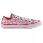 CONVERSE CHUCK TAYLOR fehér/lila/narancs SZÍVECSKÉS fűzős vászon félcipő