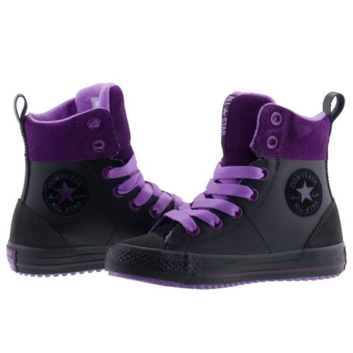 CONVERSE ALL STAR ASPHALT BOOT fekete/lila magas filc béléses fűzős bakancs 27-38.5