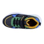 Siesta-Richter fekete-szürke színes mintás tépőzáras-gumifűzős vízálló (Sympatex) kisfiú cipő