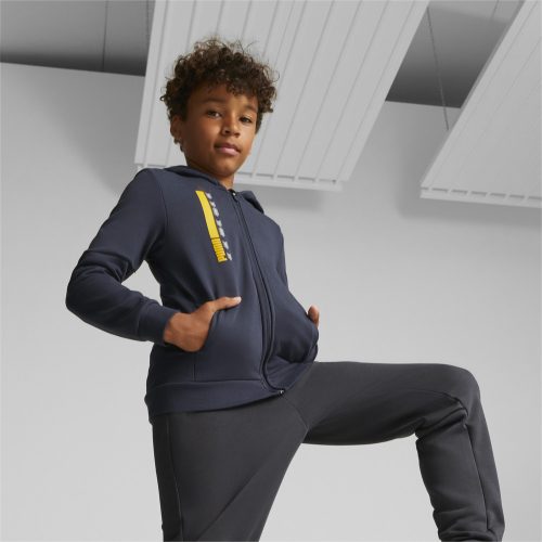 Active Sports Full-Zip Hoodie TR Fekete Kapucnis Gyerek Pulóver