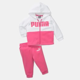 PUMA Minicats Colorblock Jogger fehér-rózsaszín kislány melegítő szett   PUMA Minicats Colorblock Jogger fehér-rózsaszín kislány melegítő szett