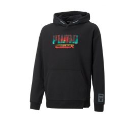 Puma x Minecraf Hoodie Fekete Kapucnis Gyerek Pulóver Puma x Minecraf Hoodie Fekete Kapucnis Gyerek Pulóver