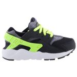 NIKE Huarache Run fekete-neonzöld fűzős futó sportcipő