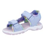Siesta-Richter világoskék-szivárvány színű szívecskés 2 tépőzáras textil kislány szandál