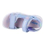 Siesta-Richter világoskék-szivárvány színű szívecskés 2 tépőzáras textil kislány szandál