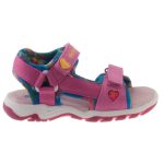 Siesta-Richter fukszia-szivárvány színű szívecskés 2 tépőzáras textil kislány szandál