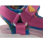 Siesta-Richter fukszia-szivárvány színű szívecskés 2 tépőzáras textil kislány szandál