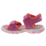 Siesta-Richter rózsaszín-narancssárga virágmintás 2 tépőzáras textil-velúrbőr kislány szandál