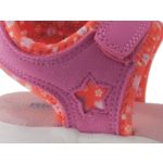 Siesta-Richter rózsaszín-narancssárga virágmintás 2 tépőzáras textil-velúrbőr kislány szandál
