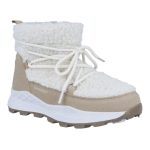 Siesta-Richter bézs-krém cipzáras-fűzős bundabéléses sympatex-vízálló textil kislány csizma