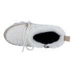 Siesta-Richter bézs-krém cipzáras-fűzős bundabéléses sympatex-vízálló textil kislány csizma