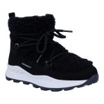 Siesta-Richter fekete cipzáras-fűzős bundabéléses sympatex-vízálló textil kislány csizma