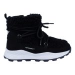 Siesta-Richter fekete cipzáras-fűzős bundabéléses sympatex-vízálló textil kislány csizma