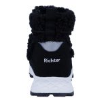 Siesta-Richter fekete cipzáras-fűzős bundabéléses sympatex-vízálló textil kislány csizma