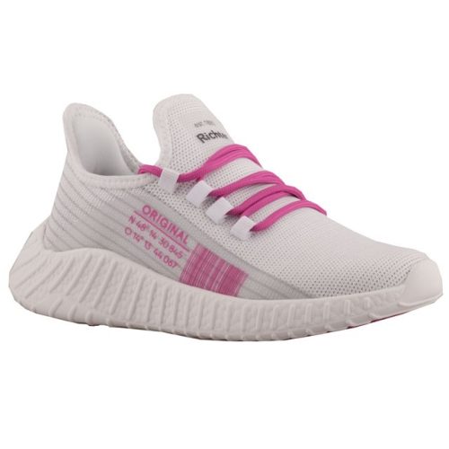 SIESTA-RICHTER fehér-rózsaszín fűzős vászon sportcipő