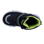 Siesta-Richter fekete-lime 2 tépőzáras szőrme béléses symatex (vízálló) LEDES velúrbőr-textil kisfiú csizma 