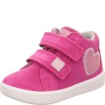 Superfit Supies pink-rózsaszín szivecskés 2 tépőzáras velúrbőr kislány gyerekcipő