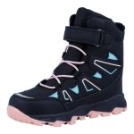 Siesta-Richter fekete-rózsaszín-kék tépőzáras-gumifűzős sympatex (vízálló) bélelt téli lány bakancs