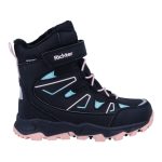 Siesta-Richter fekete-rózsaszín-kék tépőzáras-gumifűzős sympatex (vízálló) bélelt téli lány bakancs