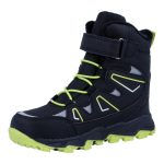 Siesta-Richter fekete-neon zöld tépőzáras-gumifűzős sympatex (vízálló) bélelt téli fiú bakancs