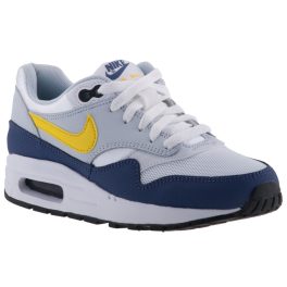 NIKE AIR MAX 1 fehér/szürke/kék/sárga sportcipő NIKE AIR MAX 1 fehér/szürke/kék/sárga sportcipő
