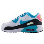 NIKE Air Max 90 Mesh fehér-világoskék-fekete-ciklámen fűzős lány sportcipő