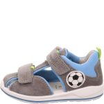 Superfit Boomerang szürke-kék focis 2 tépőzáras zárt orrú velúr-nappa bőr kisfiú gyerekszandál (1-000867-2000)